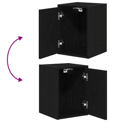 Garage Wall Cabinet Black Engineered Wood