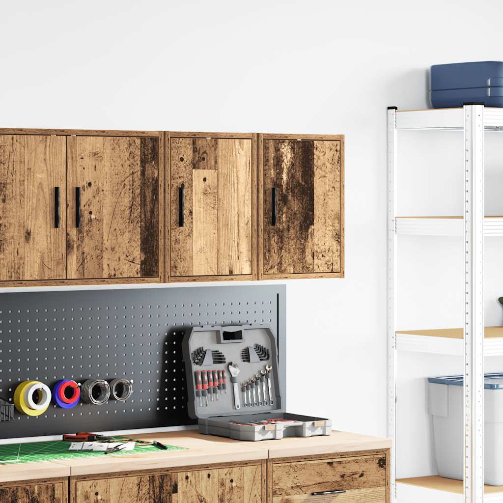 Garage Wall Cabinets 2 pcs Old Wood Engineered Wood