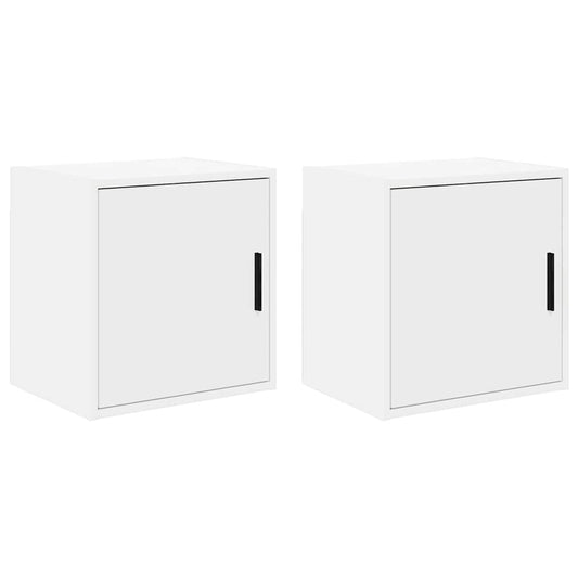 Garage Wall Cabinets 2 pcs White Engineered Wood