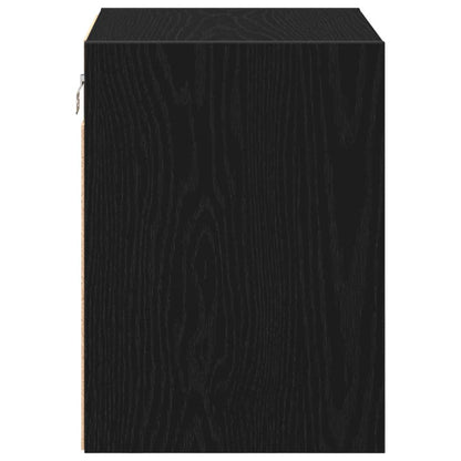 Garage Wall Cabinet Black Engineered Wood