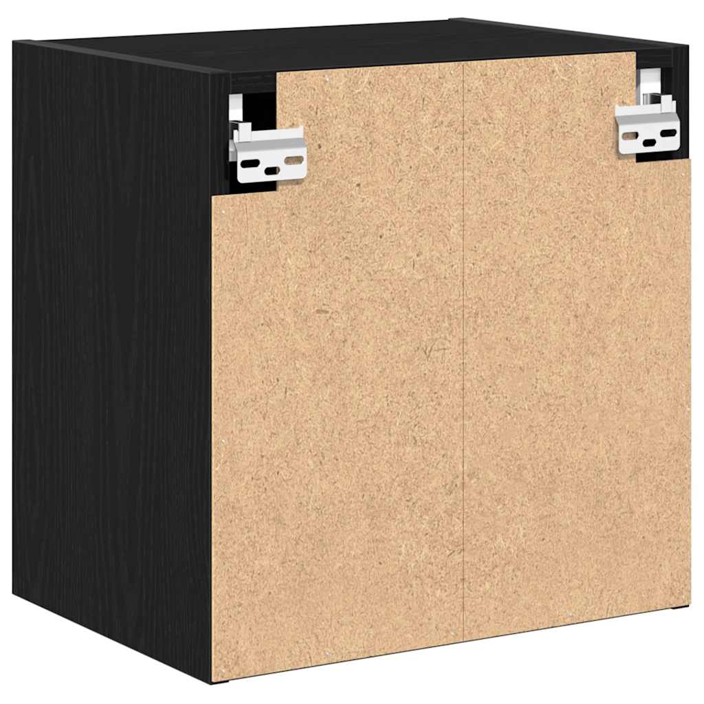 Garage Wall Cabinets 2 pcs Black Engineered Wood