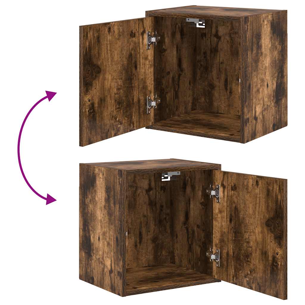 Garage Wall Cabinets 2 pcs Smoked Oak Engineered Wood