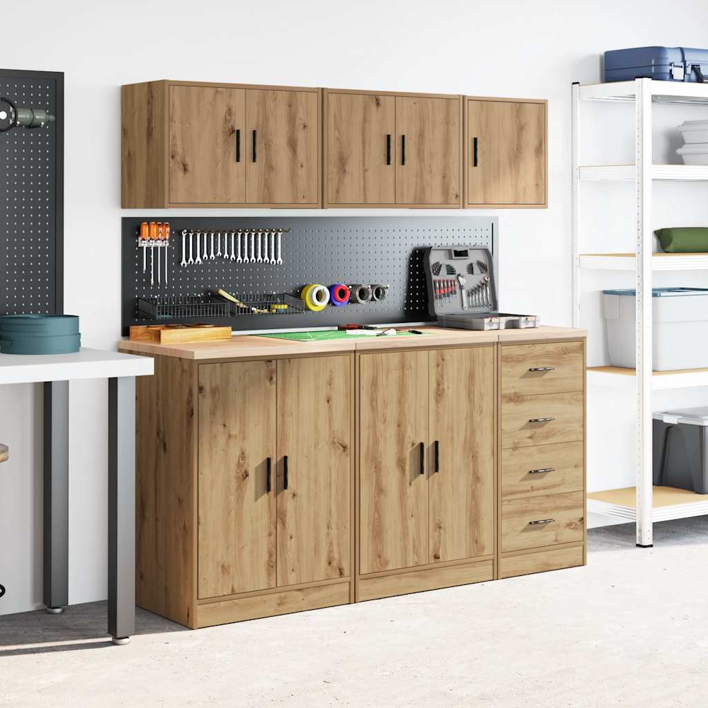 Garage Wall Cabinet Artisan Oak Engineered Wood