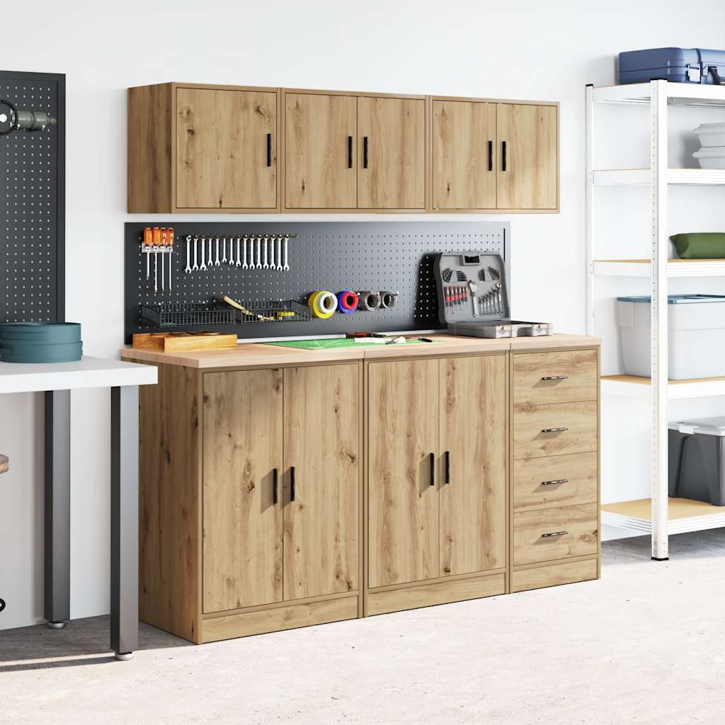 Garage Wall Cabinets 2 pcs Artisan Oak Engineered Wood