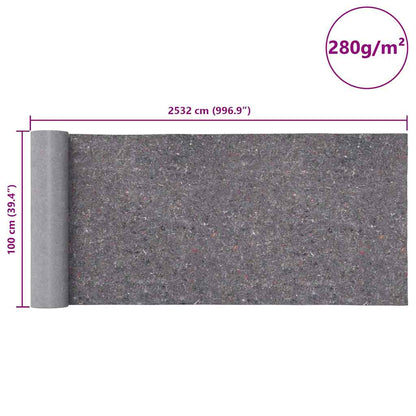 Non-slip Painter Fleece 25 m 280 g/m² Grey