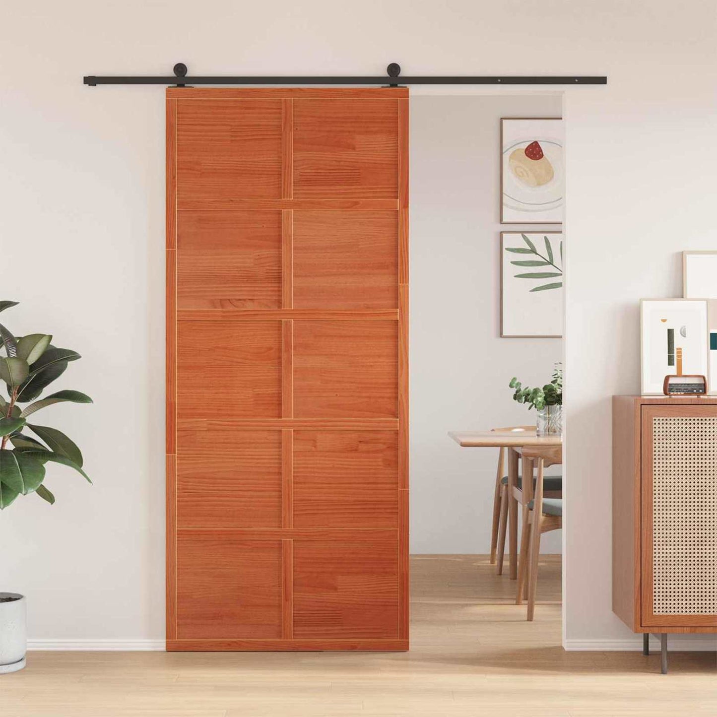 Barn Door Wax brown 90 x 208 cm Solid Pine Wood