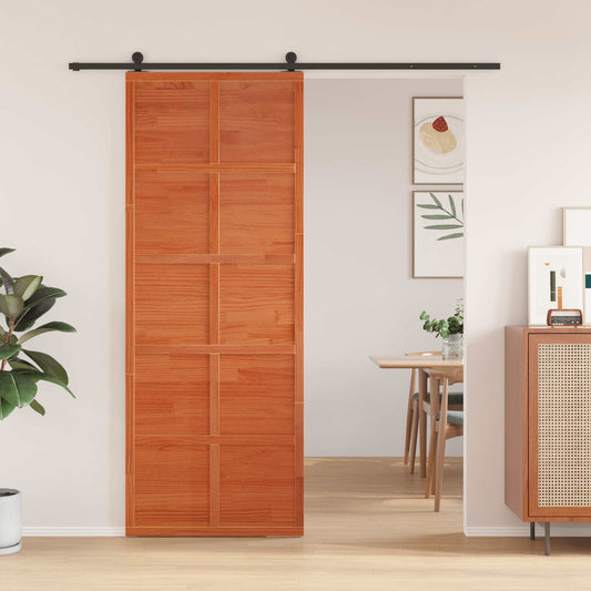 Barn Door Wax brown 80 x 208 cm Solid Pine Wood