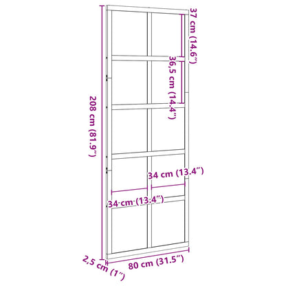Barn Door Wax brown 80 x 208 cm Solid Pine Wood