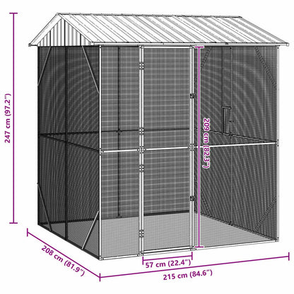 Bird Cage Anthracite 215 x 208 x 247 cm Galvanised Steel