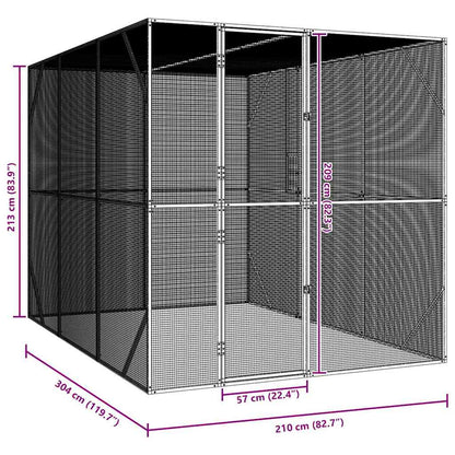 Bird Cage Anthracite 210 x 304 x 213 cm Galvanised Steel