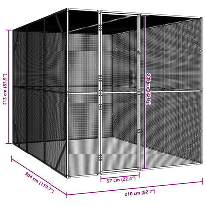 Bird Cage Anthracite 210 x 304 x 213 cm Galvanised Steel