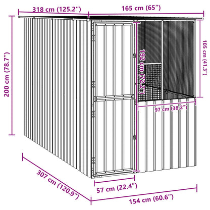 Bird Cage Anthracite 165 x 318 x 200 cm Galvanised Steel