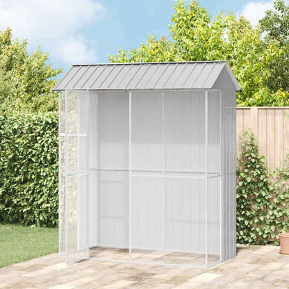 Bird Cage with Storage Grey 215 x 110 x 247 cm Galvanised Steel
