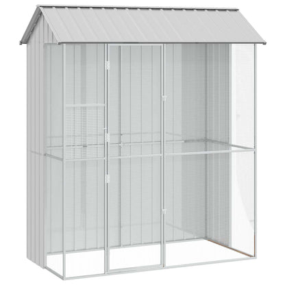 Bird Cage with Storage Grey 215 x 110 x 247 cm Galvanised Steel