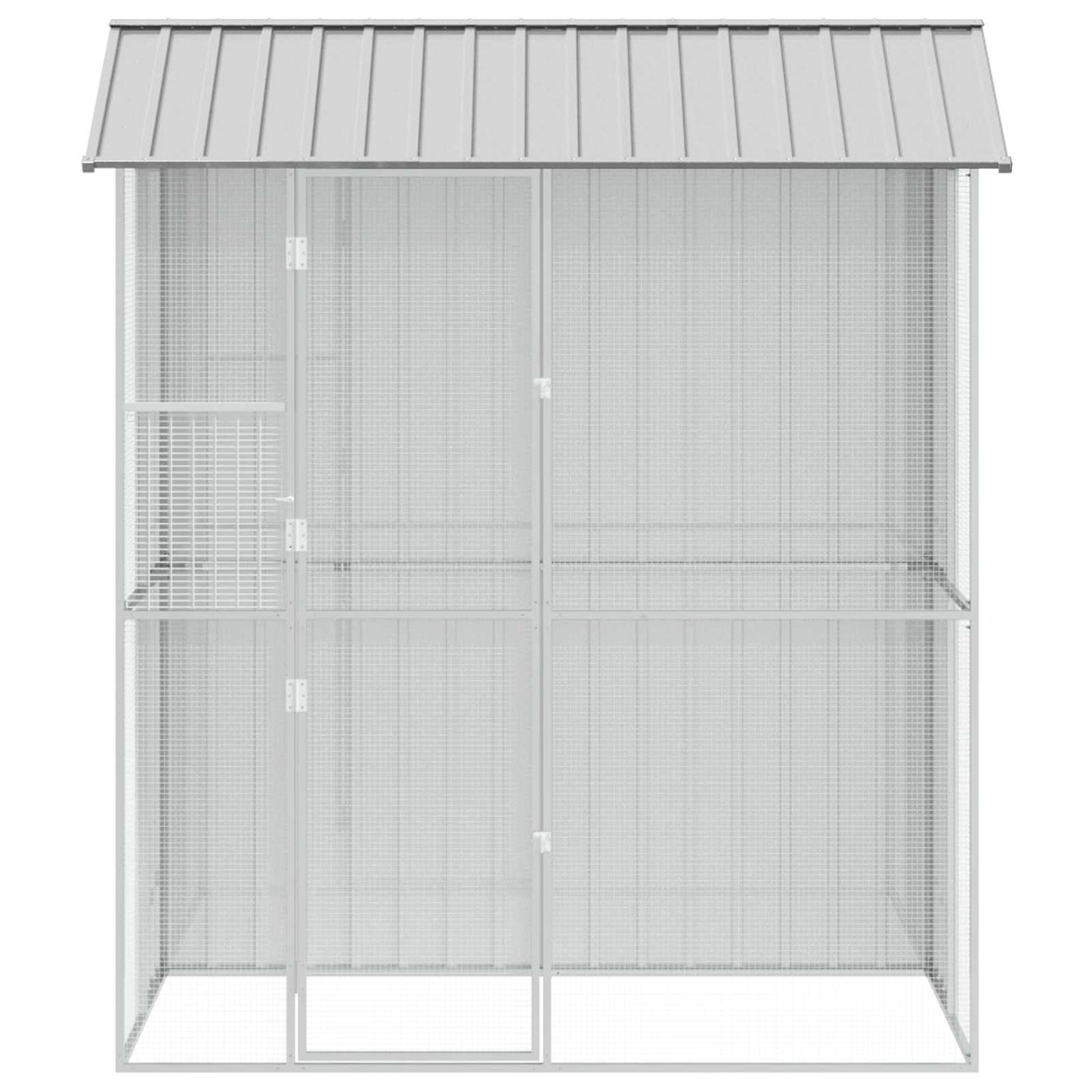 Bird Cage with Storage Grey 215 x 110 x 247 cm Galvanised Steel