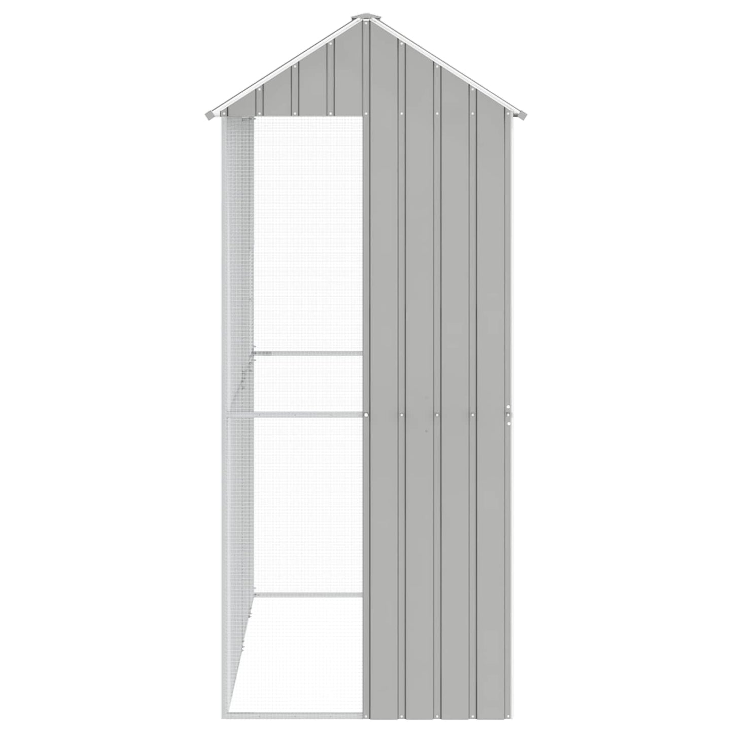 Bird Cage with Storage Grey 215 x 110 x 247 cm Galvanised Steel