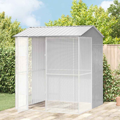 Bird Cage with Storage Grey 215 x 210 x 247 cm Galvanised Steel