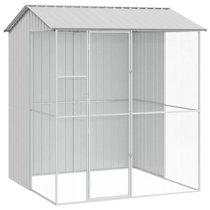 Bird Cage with Storage Grey 215 x 210 x 247 cm Galvanised Steel