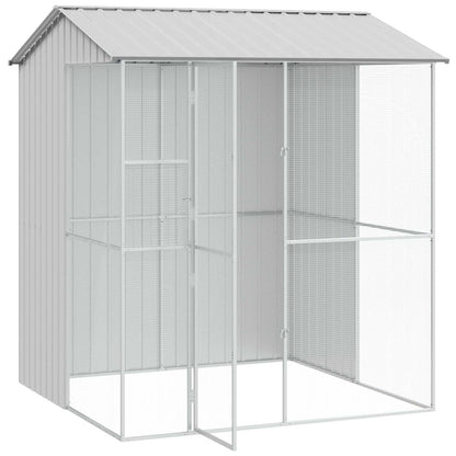 Bird Cage with Storage Grey 215 x 210 x 247 cm Galvanised Steel
