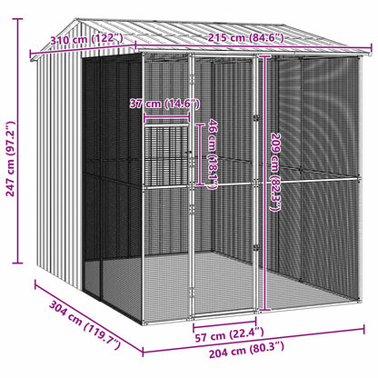 Bird Cage Anthracite 215 x 310 x 247 cm Galvanised Steel