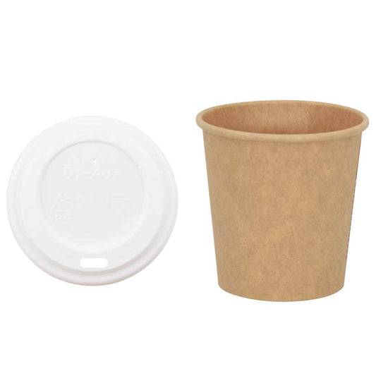 Paper Coffee Cups with Lids 1000 pcs 4oz 100ml