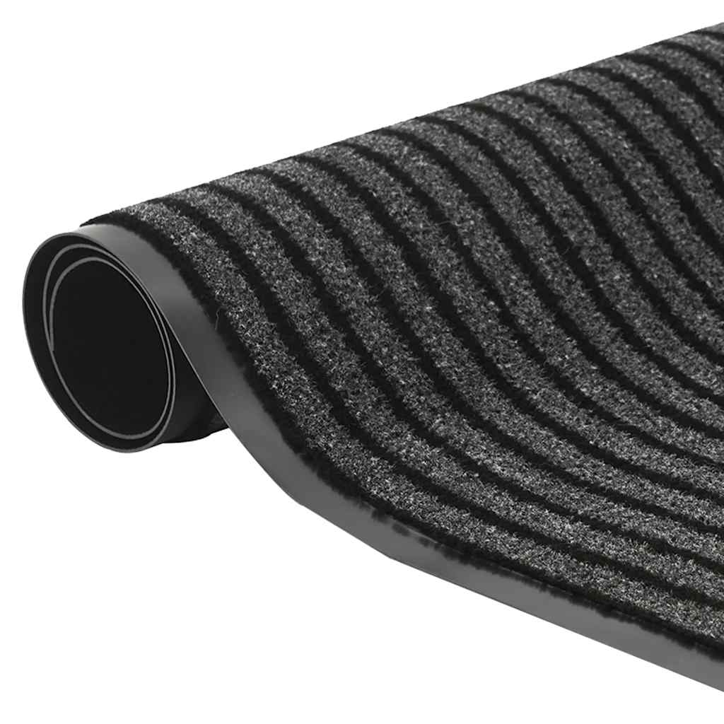 Doormat Stripe Black and Grey 90x120 cm