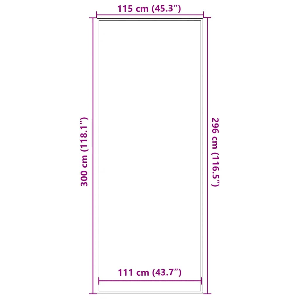 Doormat Anthracite 115x300 cm