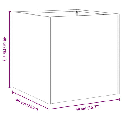 Planter White 40x40x40 cm Cold-rolled Steel