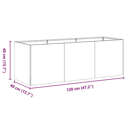 Planter Anthracite 120x40x40 cm Cold-rolled Steel