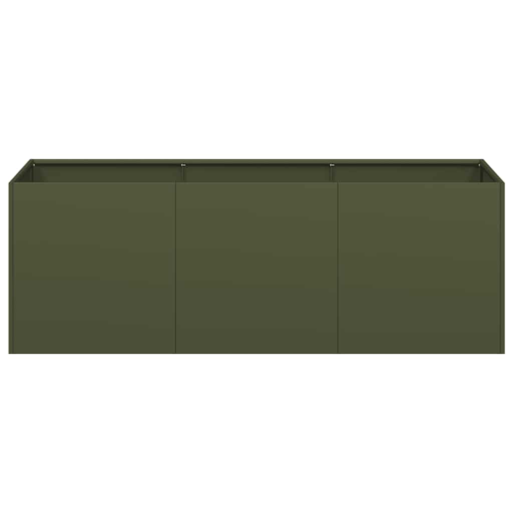 Planter Olive Green 120x40x40 cm Cold-rolled Steel