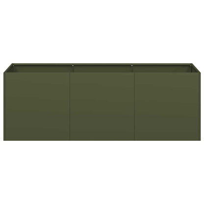 Planter Olive Green 120x40x40 cm Cold-rolled Steel