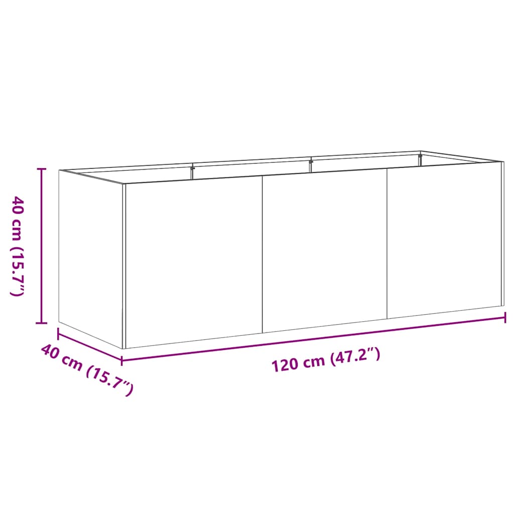 Planter Olive Green 120x40x40 cm Cold-rolled Steel