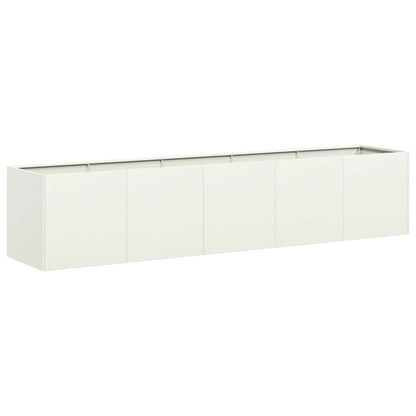 Planter White 200x40x40 cm Cold-rolled Steel