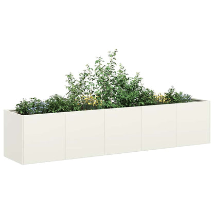 Planter White 200x40x40 cm Cold-rolled Steel