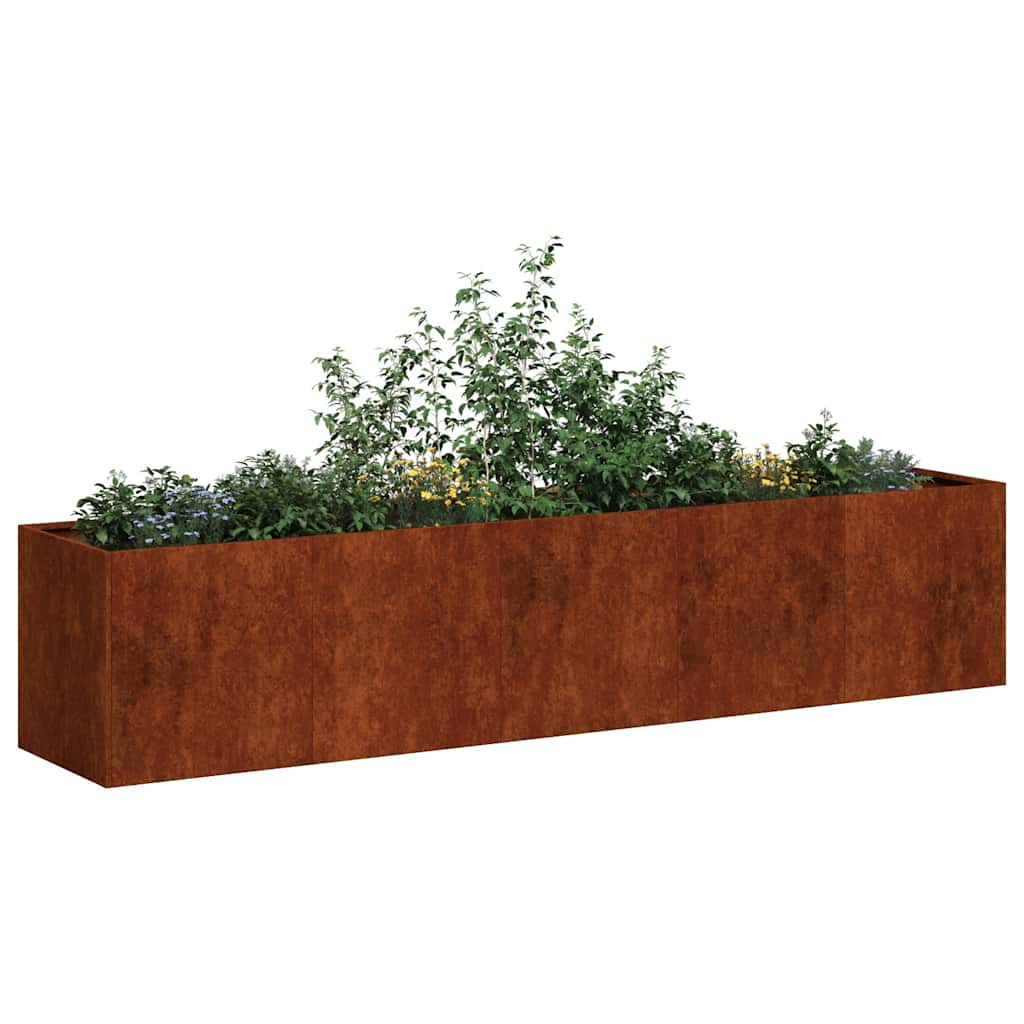 Garden Planter Rusty 200 x 40 x 40 cm