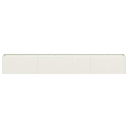 Planter White 280x40x40 cm Cold-rolled Steel