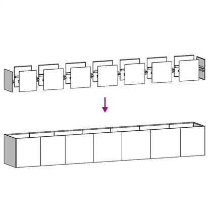 Planter White 280x40x40 cm Cold-rolled Steel