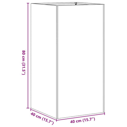 Planter Olive Green 40x40x80 cm Cold-rolled Steel
