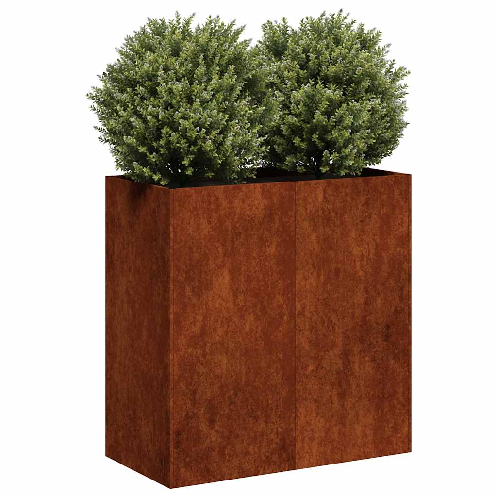 Garden Planter Rusty 80 x 40 x 80 cm