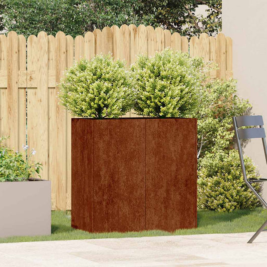 Garden Planter Rusty 80 x 40 x 80 cm