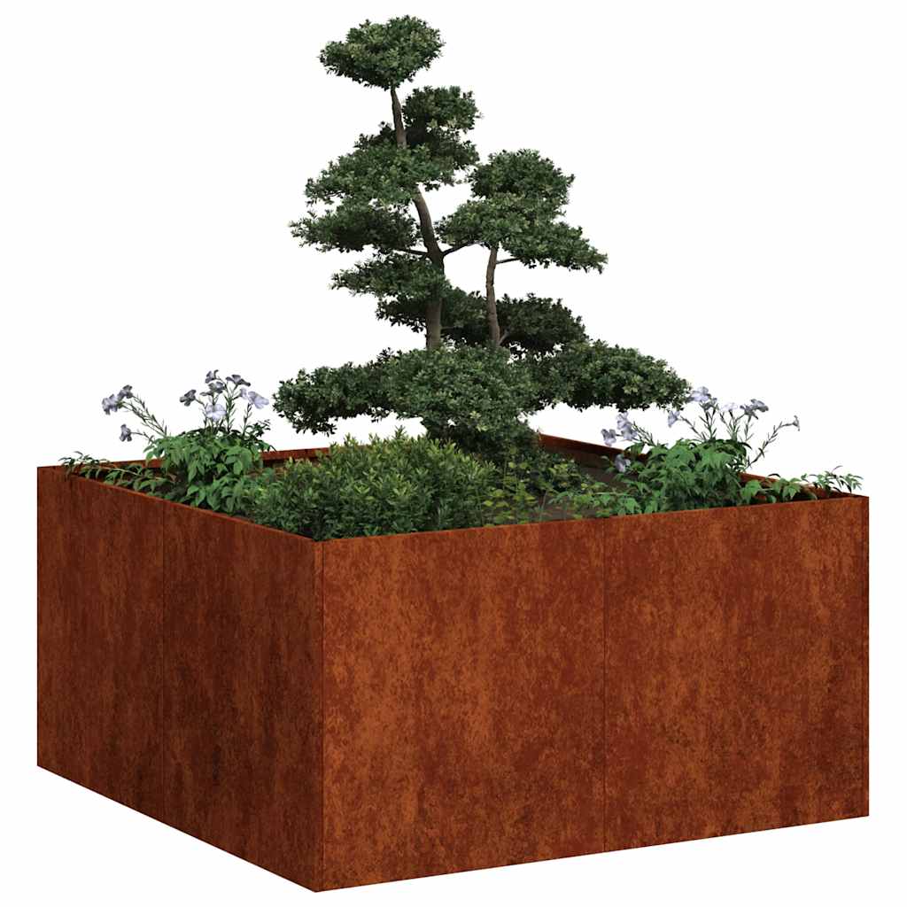 Garden Planter Rusty 80 x 80 x 40 cm