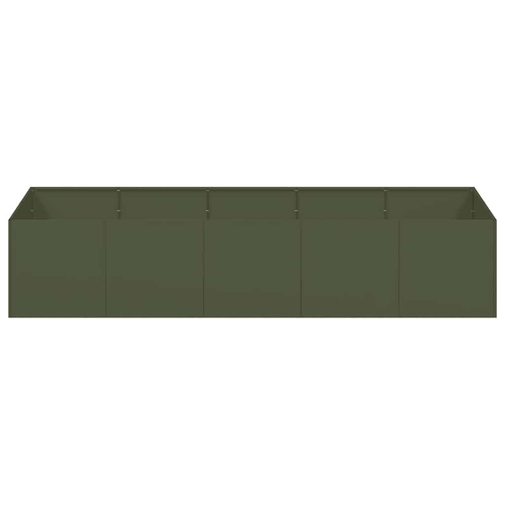 Planter Olive Green 200x80x40 cm Steel