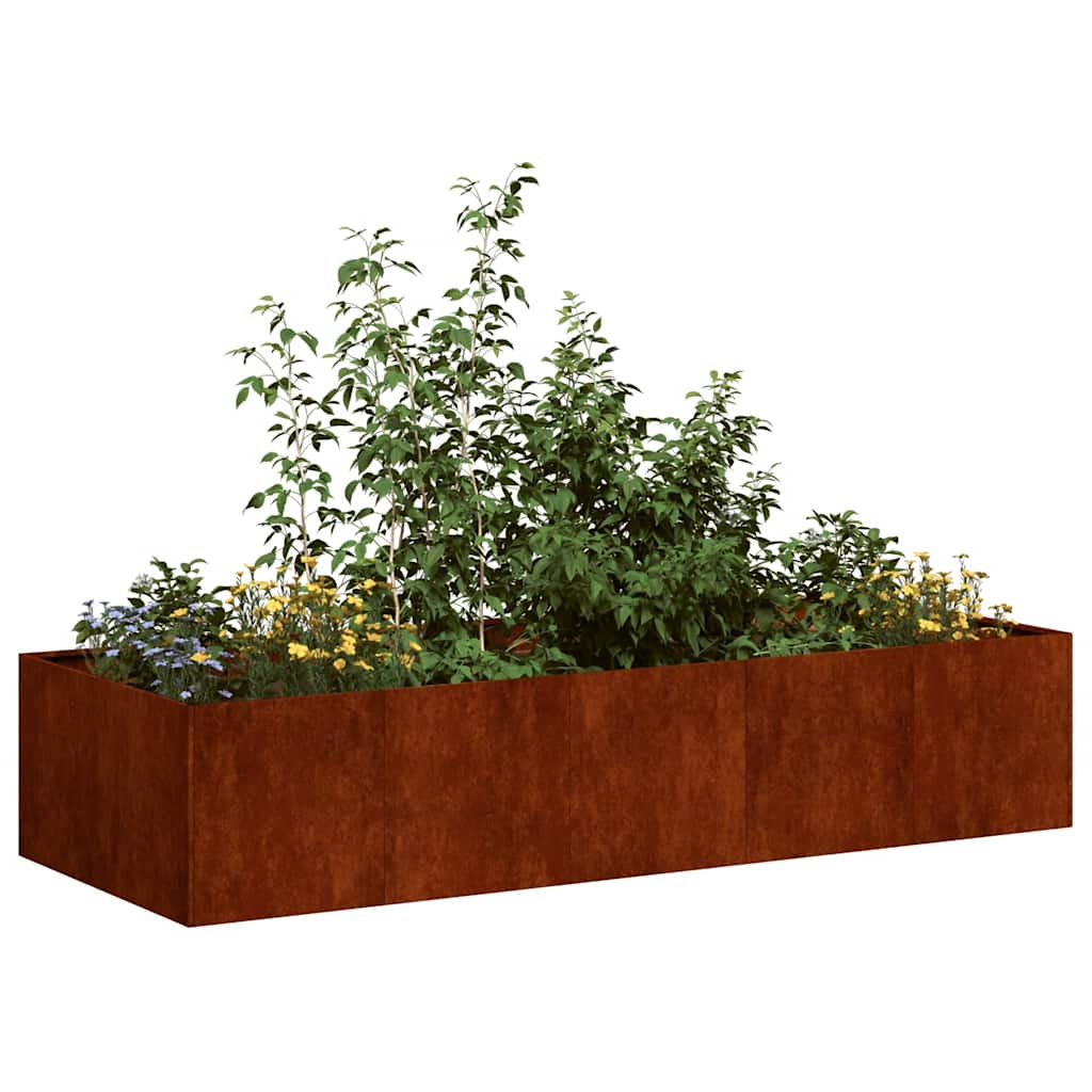 Planter Rusty 200x80x40 cm Weathering Steel