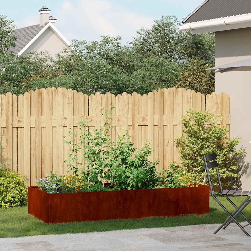 Planter Rusty 200x80x40 cm Weathering Steel