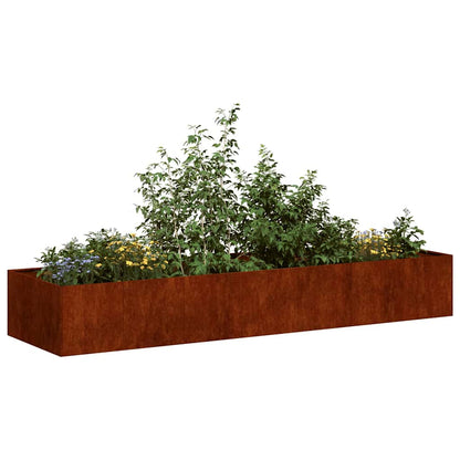 Garden Planter Rusty 280 x 80 x 40 cm