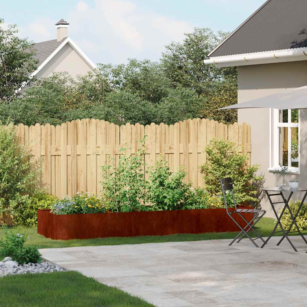 Garden Planter Rusty 280 x 80 x 40 cm