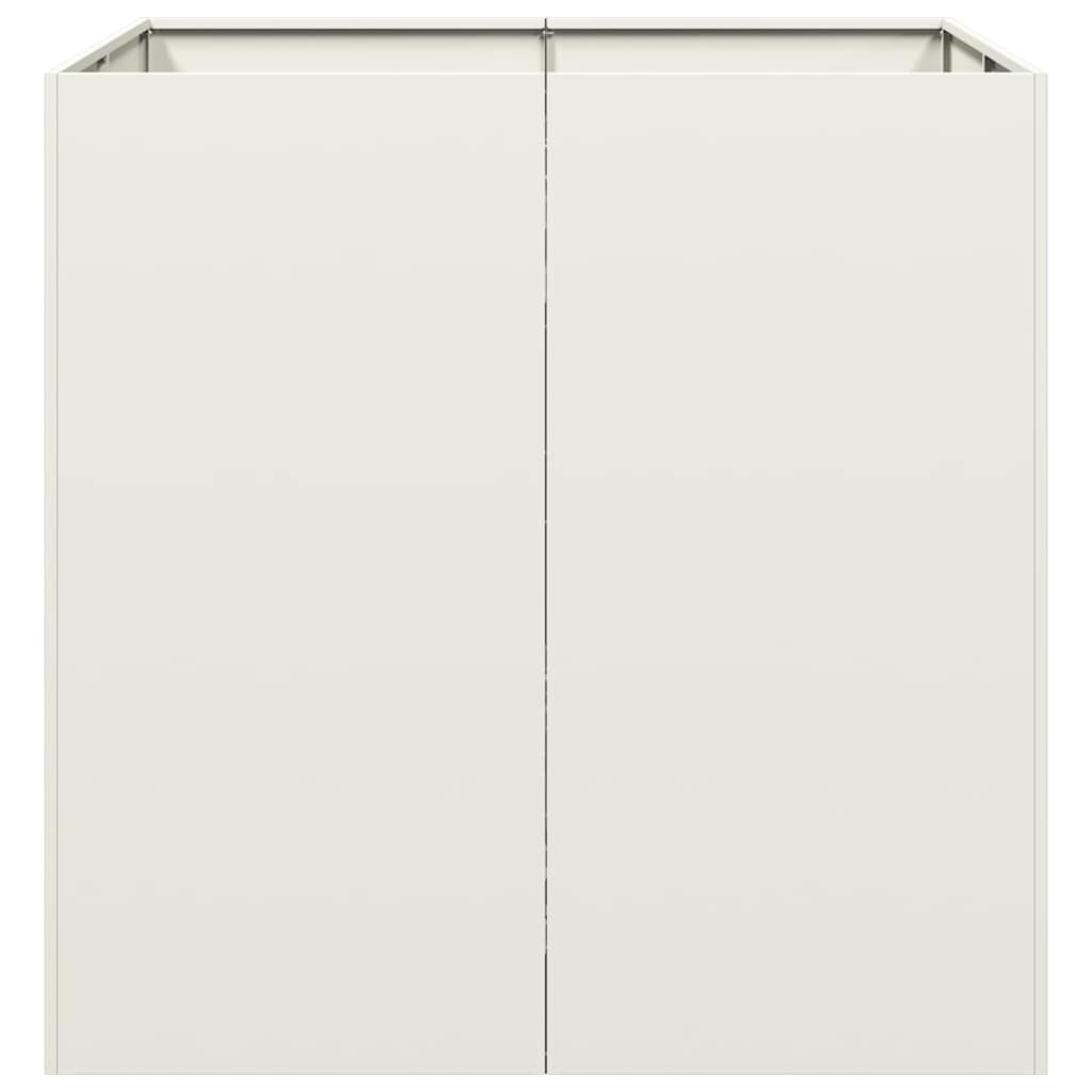 Planter White 80x80x80 cm Steel
