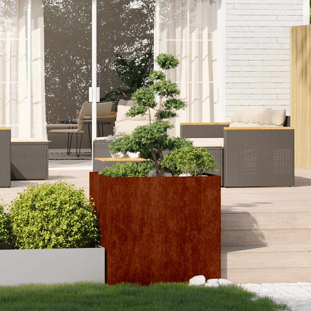 Planter Rusty 80x80x80 cm Weathering Steel