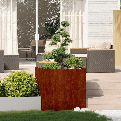 Planter Rusty 80x80x80 cm Weathering Steel
