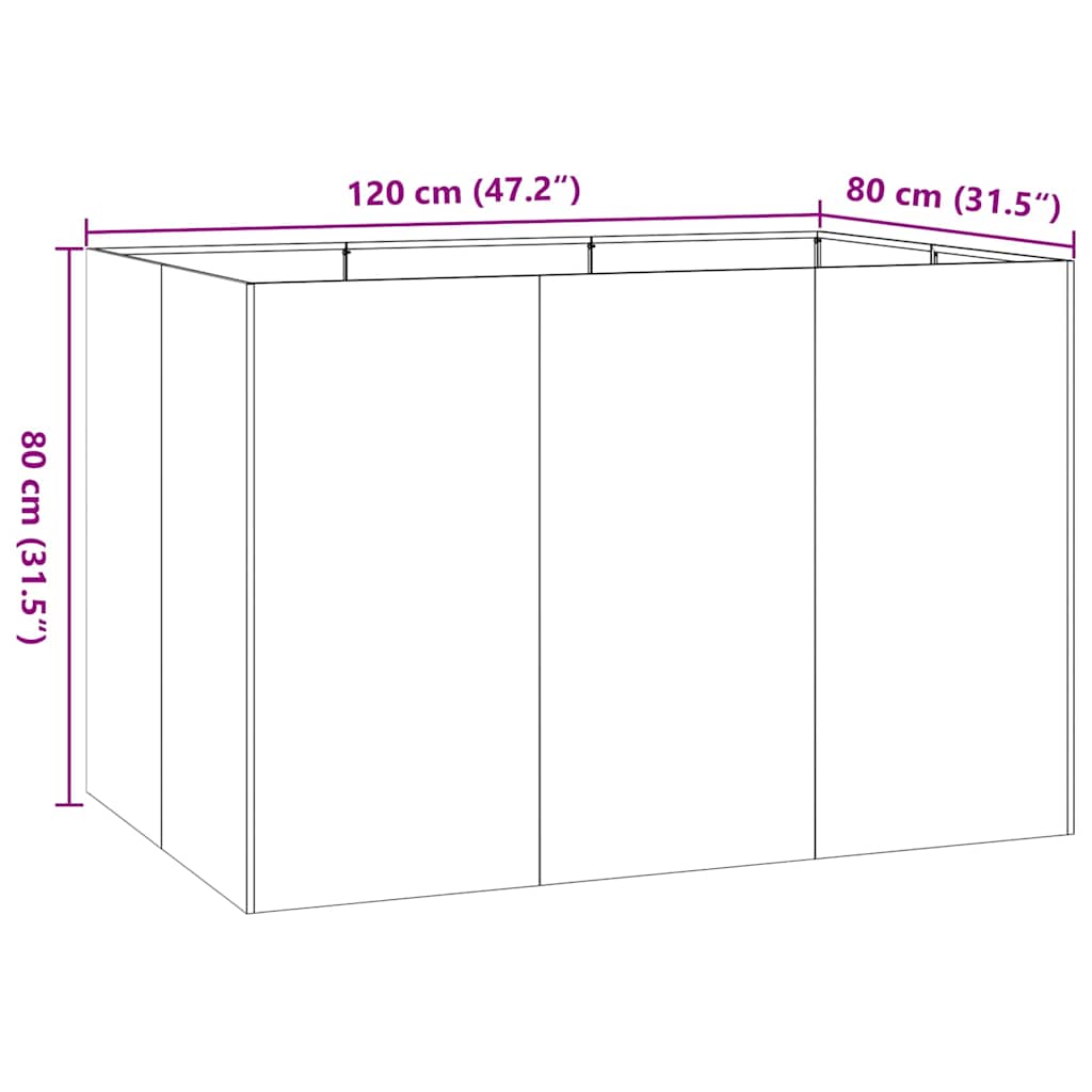 Planter Anthracite 120x80x80 cm Steel